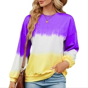 Unbranded Tie Dye Long Sleeve Pullover Crewneck  Top Sz 3X
